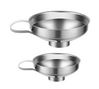 Kueohse Embudo de Boca para el Hogar de Acero Inoxidable, Aderezo para Ensalada, Embudo de Gran Diámetro, Embudo para Mermelada, Color Plateado