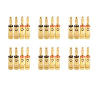 Kueohse Enchufes de PláTano Chapados en 12 Rojo 12 Negro 4 mm 24 Piezas LL68-4BP1