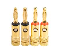 Kueohse Enchufes de PláTano Chapados en 2 Rojo 2 Negro 4 Mm 4 Piezas LL68-4BP1