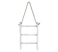 Kueohse Escalera de Toalla para Colgar en la Pared Escalera RúStica de Madera Blanqueada para Encimera DecoracióN de Granja Toallero con Cuerda Ajustable