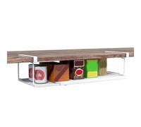 Kueohse Estante Ajustable Debajo del Gabinete, Almacenamiento Debajo del Escritorio, Clips Largos para Oficina, Almacenamiento Debajo del Estante de Metal para Armarios-B