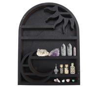 Kueohse - Estantería de almacenamiento - Elegante y práctico estante de pared, estante de cristal en forma de luna creciente y sol