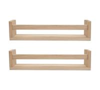 Kueohse Estantería flotante de 2 piezas, estantería de pared natural para niños, estantería para la pared, baño, cocina