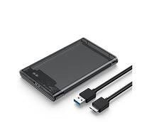 Kueohse Estuche de Disco Duro Gris Transparente para Caja Caja de Disco Duro de 2,5 Pulgadas una USB 3.0 Tipo-C 3.1 Estuche de Disco Duro Externo