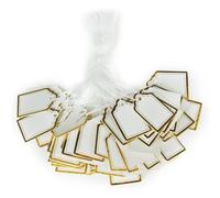 Kueohse Etiquetas de Precio de Joyería Rectangulares de 500 Piezas con Cordón para Colgar para Anillos, Pulseras y Aretes, Etiquetas de Exhibición
