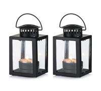 Kueohse Farolillos para Velas, Farolillos de Jardín, 2 Piezas, Estilo Vintage, Farolillos Pequeños Colgantes para Velas de Té, Portavelas de Té