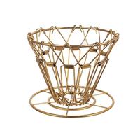 Kueohse Filtro de Café Cono de Acero Inoxidable para Verter sobre Soporte para Gotero de Café Filtro de Café PortáTil Plegable Dorado