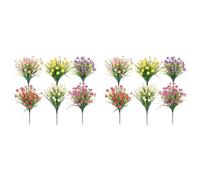 Kueohse Flores Artificiales para Exteriores, 12 Paquetes de Plantas Artificiales para Exteriores, Flores Artificiales, Plantas Artificiales Resistentes A los Rayos UV, para Exteriores