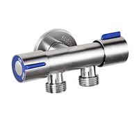 Kueohse G1 / 2 X 1/2 304 de Acero Inoxidable, una en Dos VáLvulas de áNgulo de VíAs, Doble Manija Doble Control Grifo MultifuncióN FríO Simple