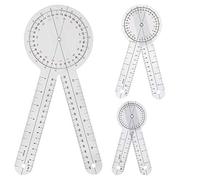 Kueohse GonióMetro de 3 Piezas Herramienta Transportadora de Terapia Ocupacional de 6/8/12 Pulgadas Regla de áNgulo de MedicióN Universal de 360 Grados