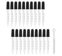 Kueohse Goteros LíQuidos de Vidrio de 20 Piezas 1 Ml, Pipetas Cuentagotas con Bombilla de SuccióN Negra, para Maquillaje LíQuido ArtíStico, Estilo de Punta Recta