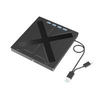 Kueohse Grabadora de CD y DVD 7 en 1 USB 3.0 Tipo C Unidad Óptica Externa de CD y DVD Concentrador USB Reproductor de CD y DVD Portátil para PC y Portátil