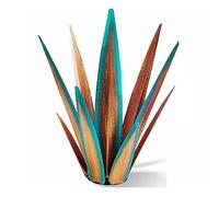 Kueohse Gran Escultura RúStica de Tequila, Plantas de Agave de Metal RúStico para Patio Al Aire Libre, DecoracióN del Hogar Pintada A Mano 55 Cm