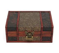 Kueohse Grande Bloqueo de joyeria baratija Caja de Regalo de Madera Hecha a Mano del Almacenamiento de la Vendimia