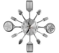 Kueohse Grandes Relojes de Pared de Cocina con Cucharas y Tenedores, Gran DecoracióN del Hogar y Bonitos Regalos, Reloj de Pared Reloj de Pared con Vajilla