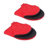 Kueohse Guantes de horno de silicona resistentes al , miniguantes de cocina, para hornear, asar, barbacoa, microondas, lavable a máquina, color rojo