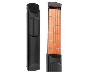 Kueohse Guitarra portátil de bolsillo 6 Fret modelo Wooden Practice 6 cuerdas Guitar Trainer para principiantes