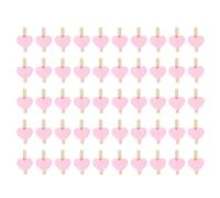 Kueohse H CorazóN Amor Ropa de Madera Papel FotográFico Clavija Mini Pinza para la Ropa Clips para Postales DecoracióN de la Boda del Hogar PapeleríA