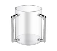 Kueohse Hand Washing Cup Acrylic Cylindrical Washing Cup Hand Wash Cup with Two Metal Handles For Jewish Prayer Wash Cup Silver
