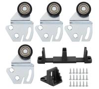 Kueohse Herrajes para Puertas Corredizas de Armario. Kit de Rodillos para Puertas Corredizas de Armario con Ruedas con Rodamientos de Bolas de 1 Pulgada y Soportes de Desplazamiento de 1/4" y 1/2".