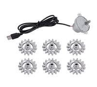 Kueohse Herramientas de Parrilla de Asador AutomáTico, Engranaje de Giratorio de Barbacoa de Metal con Motor de Cable USB, Juego de Herramientas de Giratorio AutomáTico DIY