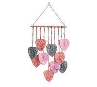 Kueohse Hoja de Macramé para Colgar en la Pared de la HabitacióN, DecoracióN del Hogar, Tapiz de Pared EstéTico Tejido, DecoracióN de la Boda para la HabitacióN del Hogar, Rosa