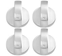 Kueohse Hornos, botones de cocina, perilla de horno (4 piezas), 6 mm universal plata gas cocina botones de control adaptador horno interruptor giratorio cocina superficie bloqueo