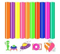 Kueohse HTV Juego de láminas de transferencia de -30 x 25 cm, 10 hojas de neón, verde neón, HTV, azul, neón, transferencia de , juego de camisetas