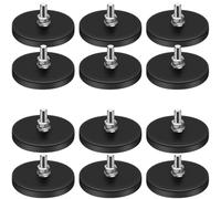 Kueohse Imanes Recubiertos de Goma, Base de ImáN de Neodimio de 22 Libras con ImáN Roscado M6 con Pernos y Tuercas, Imanes Fuertes Que Sostienen 12 Piezas