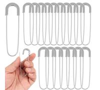 Kueohse Imperdibles Extra Grandes de 7,6 cm (3 Pulgadas) - 20 Unidades - Broches de Costura Sin Espiral - Imperdibles Gigantes, Plateados