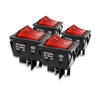 Kueohse Interruptor Basculante de, 30 A, 250 V CA, DPST, Paquete de 4, Interruptor T125 de Encendido/Apagado con Luz Roja, Resistente para Electrodomésticos.