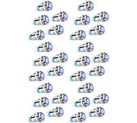 Kueohse Interruptor Botón de Enclavamiento de 30 Piezas de 12 Mm, Tapa Redonda Alta, Botón de Interruptor de Metal Resistente Al Agua con Luz de 12 V / 24 V