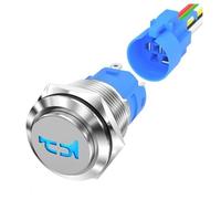 Kueohse Interruptor de Bocina de 16 Mm, BotóN de Bocina Marina, 12 V, Impermeable, de Metal, para Coche, Tren y