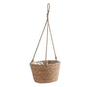 Kueohse Jardín Colgante Macramé Cesta de Almacenamiento de Plantas Cuerda de Yute Tejido Interior Exterior Maceta Titular Color Primario M