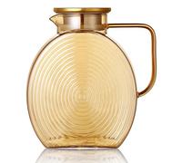 Kueohse Jarra de Vidrio con Tapa para Puerta de Refrigerador, Jarra Grande de 2,5 L/84 Oz para Agua, Limonada y Té Helado con Asa.