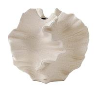 Kueohse JarróN de Coral Contenedor de Arte NóRdico para Flores Florero de Hierba de Pampas Sala de Estar Centros de Mesa DecoracióN Crema B