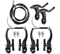 Kueohse Juego Completo de Bicicleta de MontañA MTB, Freno en V + Cables Exteriores + Palanca + Cable de Freno Delantero y Trasero Accesorios de Freno de Bicicleta
