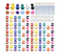 Kueohse Juego de 10 Pinturas Acrílicas para Niños y Adultos, Pintura Artística y Artesanal, para el Hogar, el Aula, Cumpleaños, Bricolaje con Paletas y Pinceles