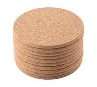 Kueohse Juego de 10 posavasos de corcho, absorbentes y reutilizables, 90 mm, 5 mm