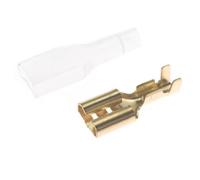 Kueohse Juego de 100 Terminales de Crimpado de Horquilla Hembra de 6,3 Mm, Conector de Envoltura de Cable con Manguito Eléctrico para 22-16 AWG (0.5mm²-1.5mm²)