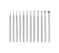 Kueohse Juego de 12 fresas con bolas redondas - Fresa para hacer joyas con vástago 3/32, puntas redondas de grabado en forma de bola