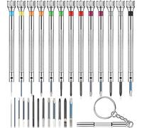 Kueohse Juego de 13 Destornilladores de Reloj de PrecisióN Mini Destornillador de Reloj de Joyero 0,6-2,0Mm con 13 Cuchillas de Repuesto Adicionales