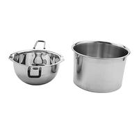 Kueohse Juego de 2 cacerolas dobles de acero inoxidable para derretir jabón de chocolate, fabricación de velas de , 600 ml y 1600 ml