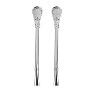 Kueohse Juego De 2 Piezas ~ Acero Inoxidable Yerba Té De Mate Bombilla Calabaza Paja De Bebida Filtrado