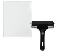 Kueohse Juego de 2 Planchas de Impresión en Gel: Suministros de Impresión Reutilizables de 5 X 7 Pulgadas con Rodillo Brayer de 4 Pulgadas para Impresión con Planchas de Gel.