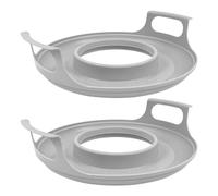 Kueohse Juego de 2 soportes para microondas con asas, de refrigeración para microondas, soporte para bandeja para microondas