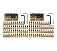 Kueohse Juego de 200 Piezas de Tuercas Insertadas Roscadas M6 X 15 mm y Tornillos de Cabeza de Socket M6 X 20 mm para Ensamblaje de Muebles.