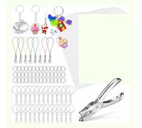 Kueohse Juego de 229 Láminas de Plástico Retráctil, Kit de de Papel Retráctil con 20 Hojas de Papel Retráctil, Perforadora y