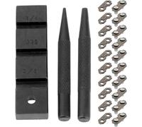 Kueohse Juego de 3 Herramientas de Bolsillo para Reparación de Motosierras, con 10 Juegos de Eslabones de Unión de Cadena de 3/8"