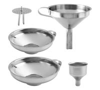 Kueohse Juego de 4 embudos de cocina de acero inoxidable adecuados para de vidrio para transportar líquidos